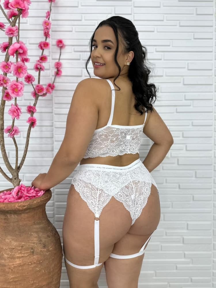 CINTA LIGA PLUS SIZE NATHY - Branco 1