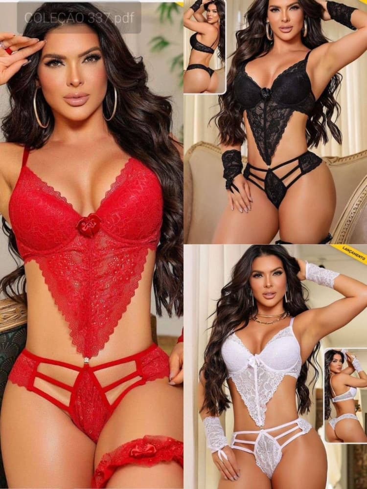 BODY SENSUAL EMANUELLA - as (acompanha perneira + luvinha)