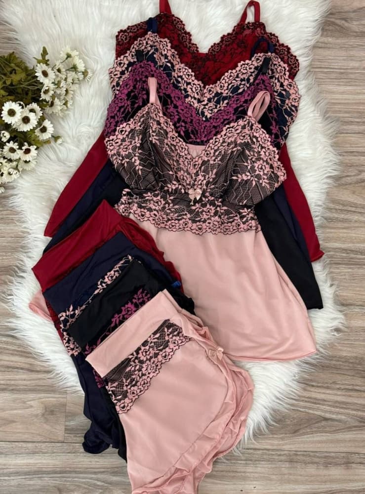 BABY DOLL FLUFLU PLUS SIZE - rendas bicolor 3