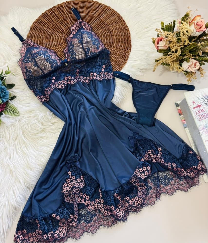 CAMISOLA C/ BOJO ULTRALUXO VERÔNICA + CALCINHA 2