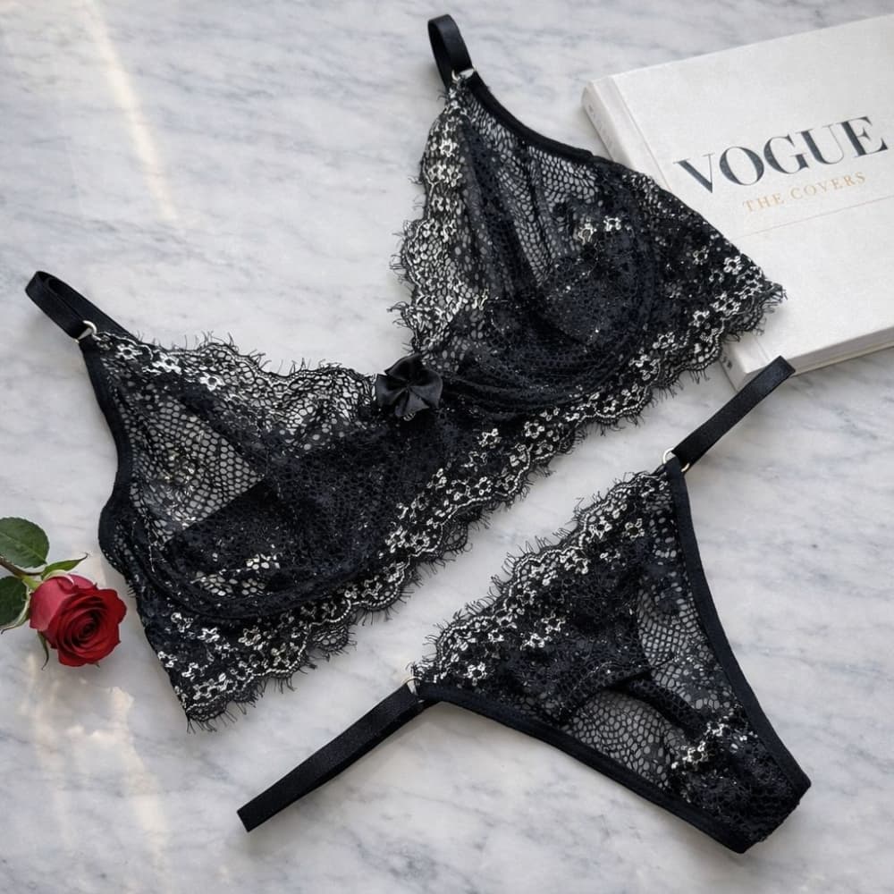 CONJ S/BOJO ISABELLA - Preto c/prata