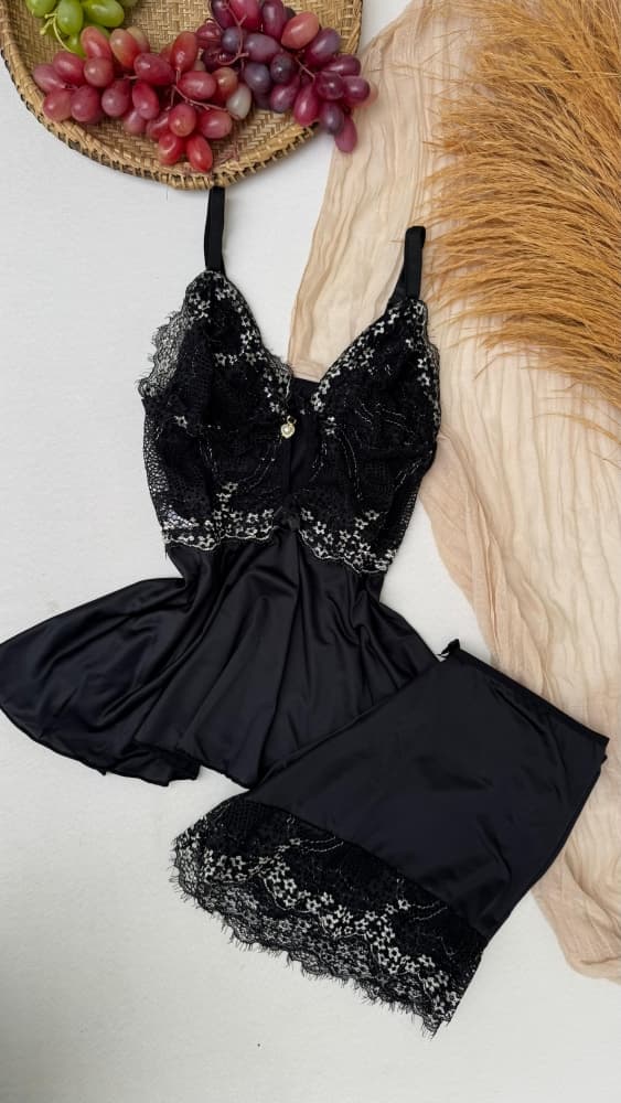 BABY DOLL PINGENTE GISELE - rendas bicolor cilios 3