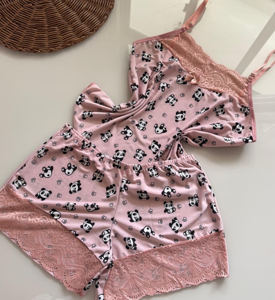 BABY DOOL LIGANETE MENINA SEXY ROSE - ESTAMPA PANDA