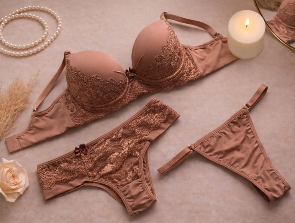 CONJUNTO C/BOJO RENDADO VALESCA - são 2 calcinhas 4