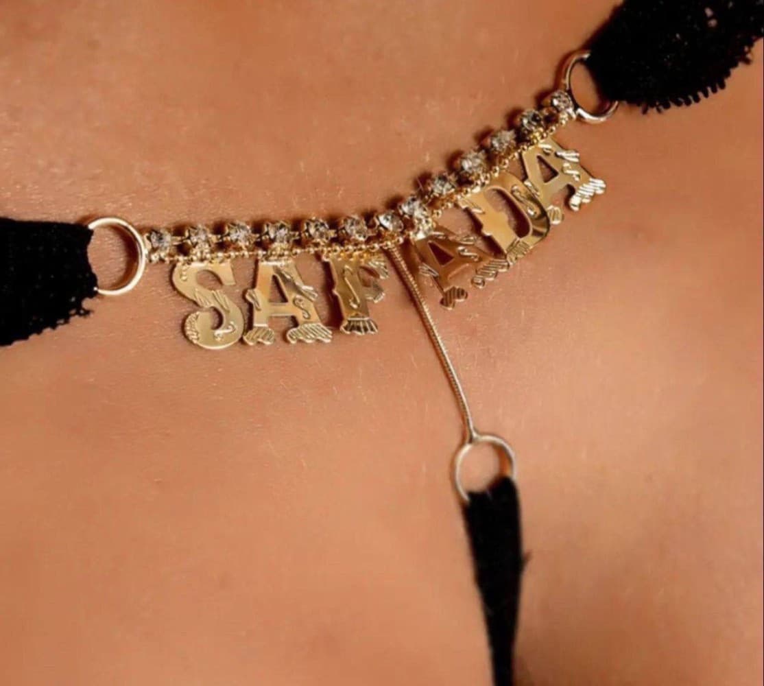 CALCINHA DE REGULAGEM - FRASES SENSUAIS (escrita atrás - strass são variados) 3