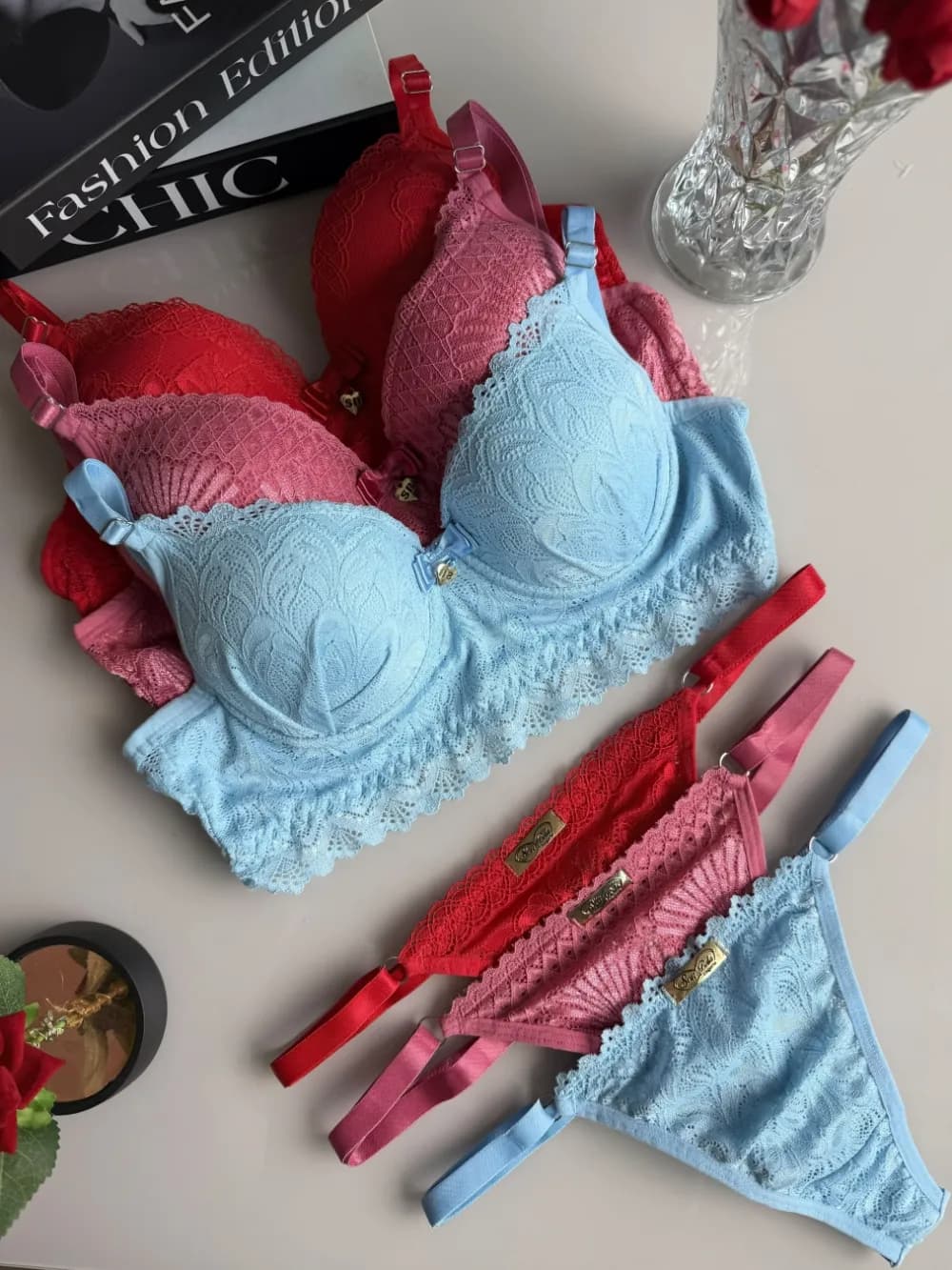 Conjunto com Bojo Fio Duplo Rendado, foto 14