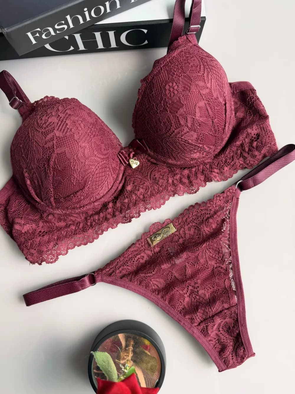 Conjunto com Bojo Fio Duplo Rendado, foto 10