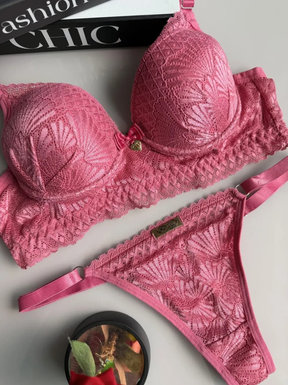 Conjunto com Bojo Fio Duplo Rendado, foto 3