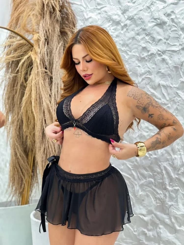 Conjunto sem Bojo Sexy com Sainha Biju Bianca, foto 4