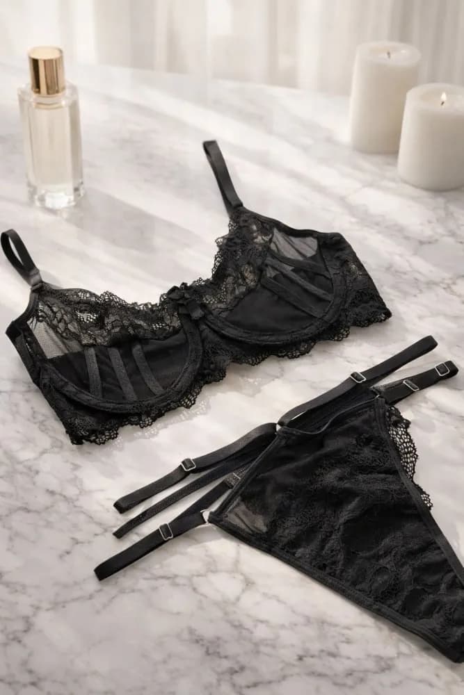 Conjunto sem Bojo Tule Sensual Andrea