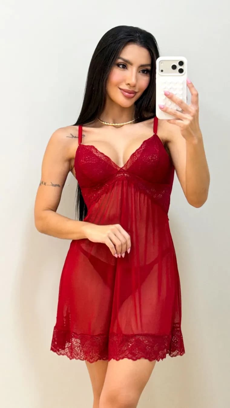 Camisola sem Bojo + Calcinha Tule, foto 4