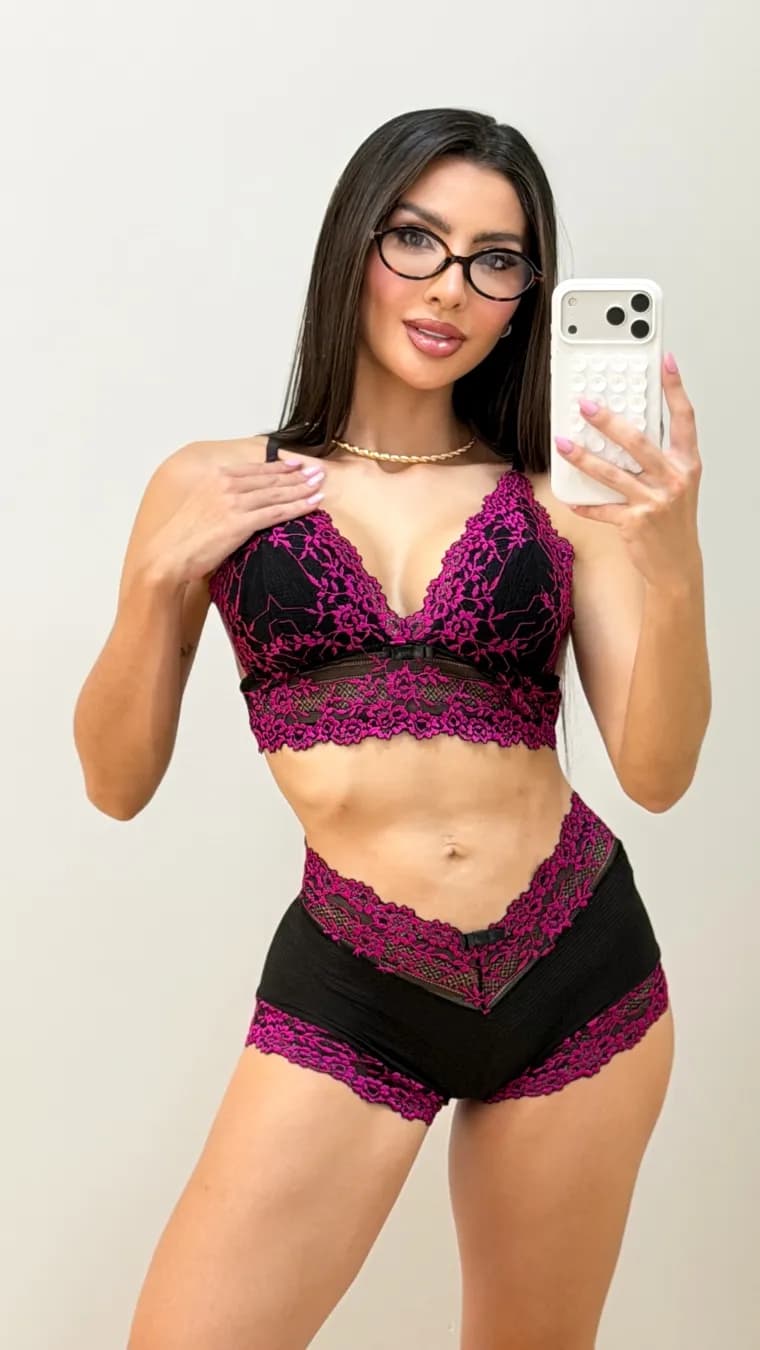 Conjunto sem Bojo Calesson Rendinha Suede, foto 12