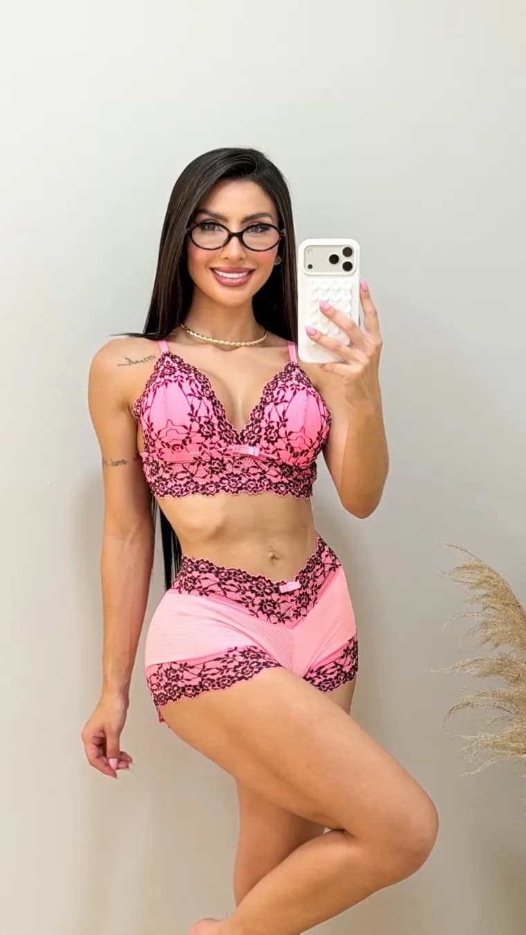 Conjunto sem Bojo Calesson Rendinha Suede, foto 6