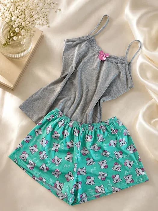 Baby Doll Poliester Luna Short Ursinho 2