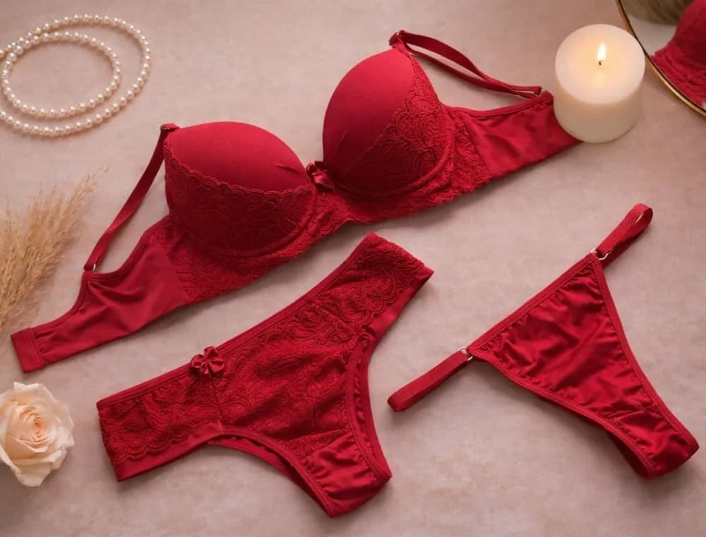 Conjunto C Bojo Rendado Valesca Sao 2 Calcinhas 1