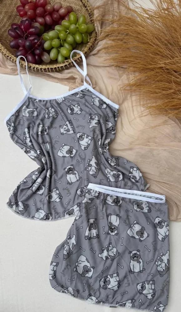 Baby Doll Cropped Poliester Lorena As Estampas Sao Variadas 3