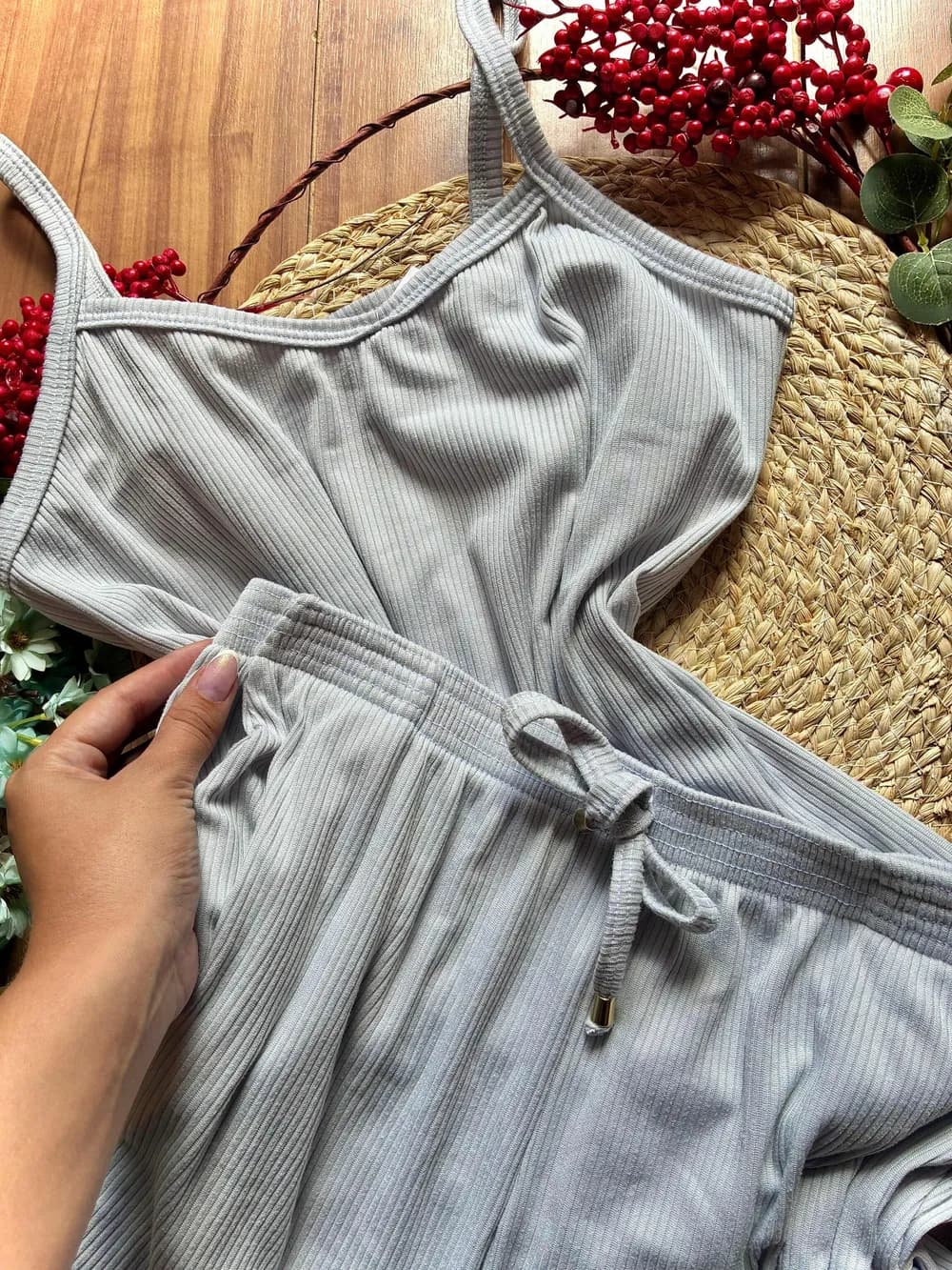Pijama Canelado Plus Com Bolso 9