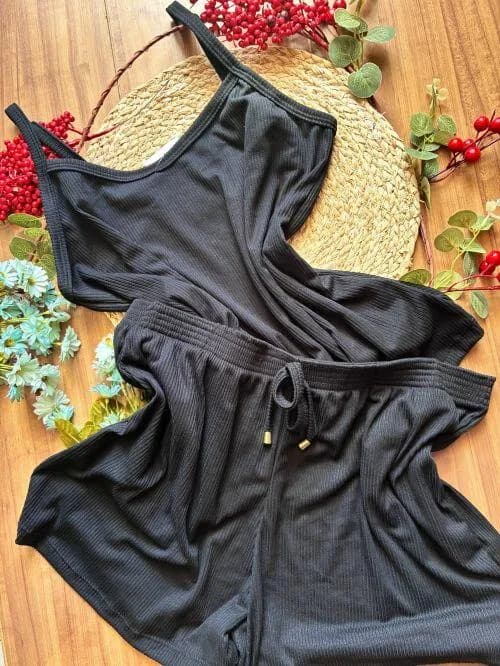 Pijama Canelado Plus Com Bolso