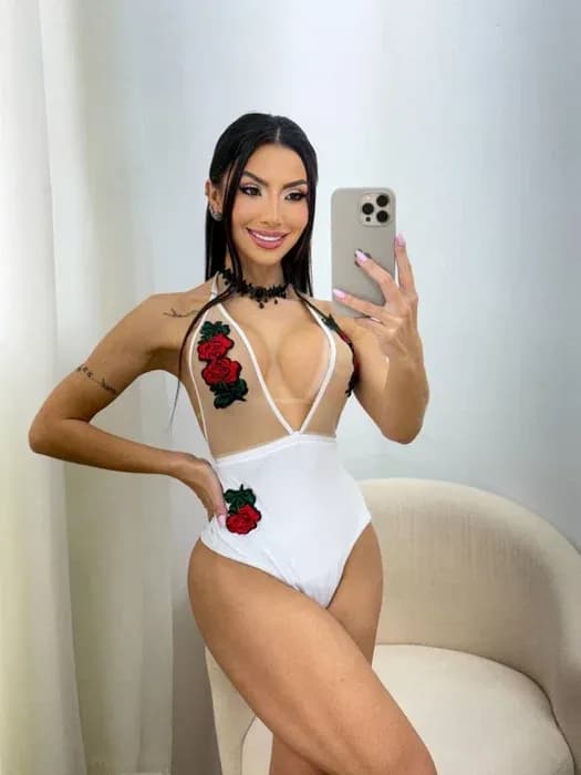 BODY TULE CHERRY - com apliques em tule bordado 2